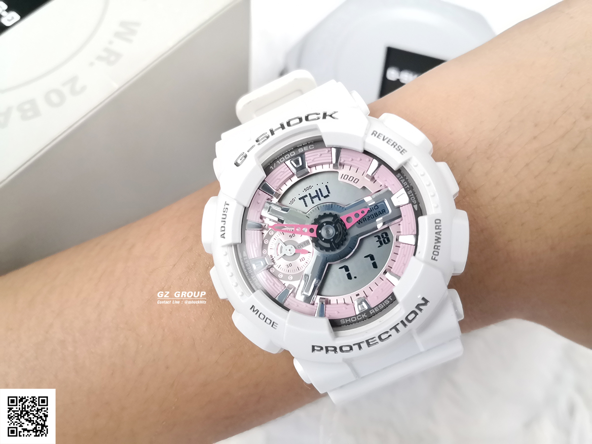 CASIO MID YEAR SALE G-SHOCK พร้อมส่ง นาฬิกาข้อมือ นาฬิกากันน้ำ นาฬิกาของแท้ ประกันศูนย์ CMG 1 ปี รุ่น GMA-S110MP-7A นาฬิกาสีขาว