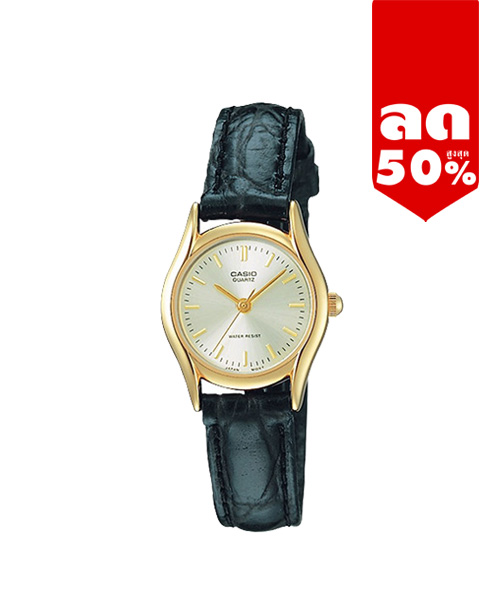 CASIO นาฬิกาคาสิโอ นาฬิกาข้อมือ นาฬิกากันน้ำ นาฬิกาของแท้ ประกันศูนย์ CMG 1 ปี รุ่น LTP-1094Q-7A นาฬิกาสีทอง