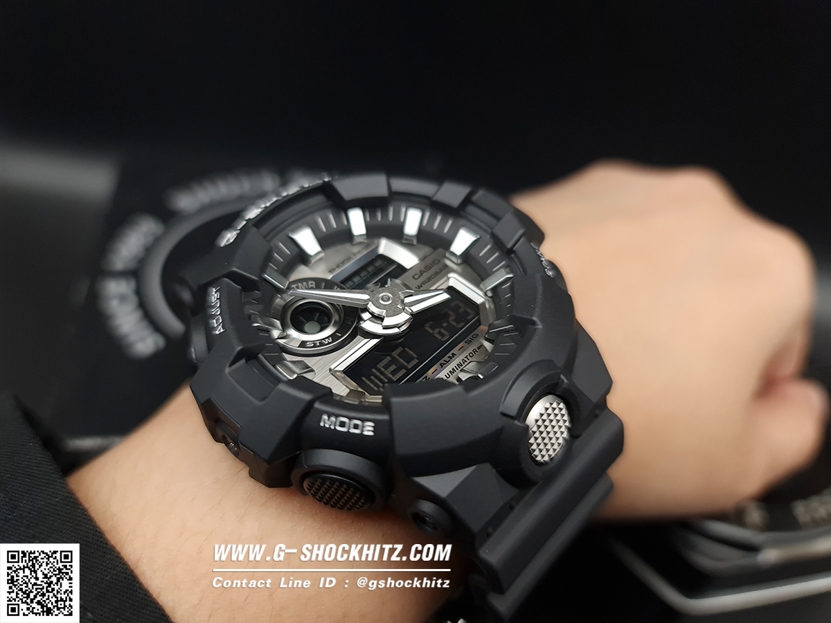 CASIO G-SHOCK นาฬิกาข้อมือ นาฬิกากันน้ำ นาฬิกาของแท้ ประกันศูนย์ CMG 1 ปี รุ่น GA-710-1A นาฬิกาสีดำ