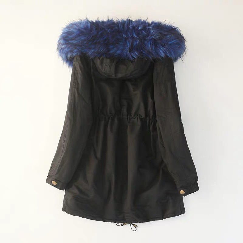 เสื้อโค้ทฮู้ดกันหนาว เสื้อปาร์กา parka แต่งเฟอร์ ดำ
