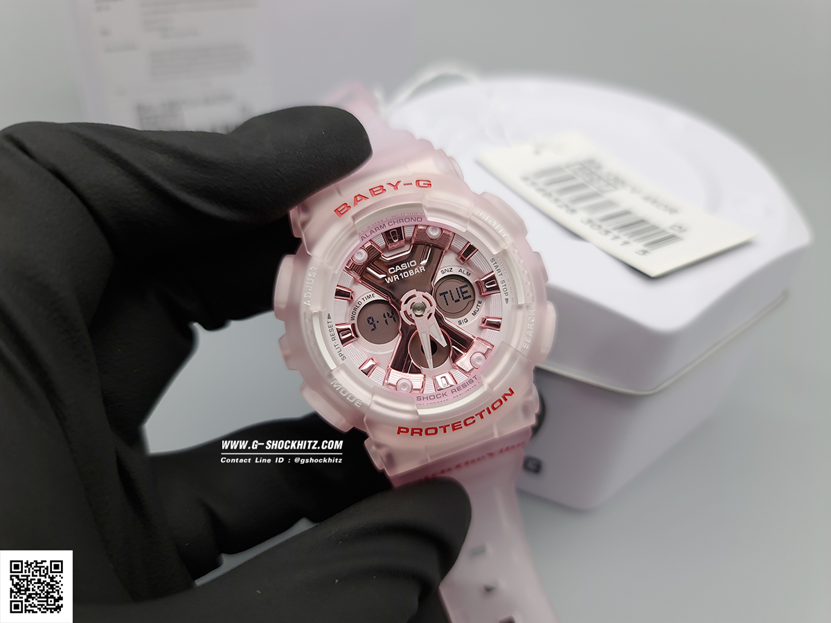 CASIO BABY-G นาฬิกาข้อมือ นาฬิกากันน้ำ นาฬิกาของแท้ ประกันศูนย์ CMG 1 ปี รุ่น BA-130CV-4A นาฬิกาสีชมพู