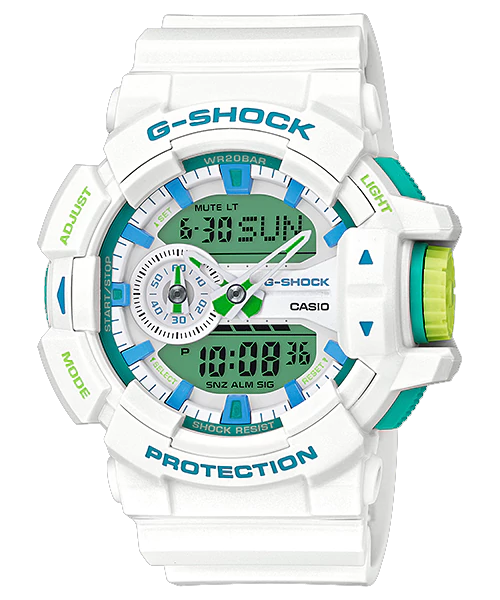 CASIO G-SHOCK นาฬิกาข้อมือ นาฬิกากันน้ำ นาฬิกาของแท้ ประกันศูนย์ CMG 1 ปี รุ่น GA-400WG-7A นาฬิกาสีขาว