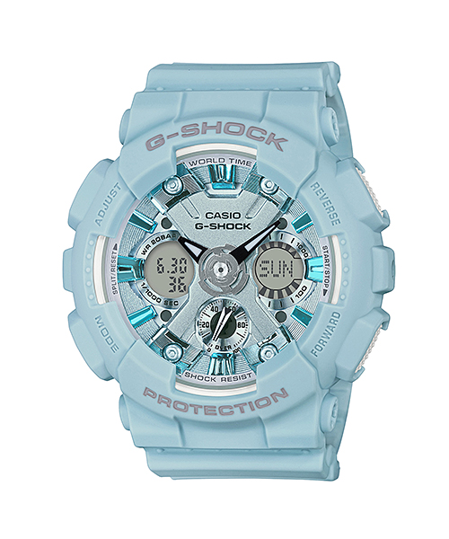 CASIO G-SHOCK นาฬิกาข้อมือ นาฬิกากันน้ำ นาฬิกาของแท้ ประกันศูนย์ CMG 1 ปี รุ่น GMA-S120DP-2A นาฬิกาสีฟ้้้า