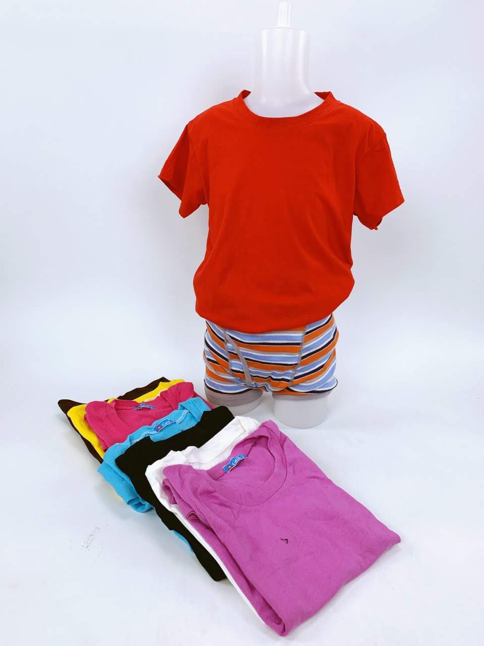 เสื้อยืดคอกลมเด็ก4-10ขวบ ยืดเยอะ สีพื้น ใส่ได้ทั้งด.ญ./ด.ช. มีหลายสีให้เลือก