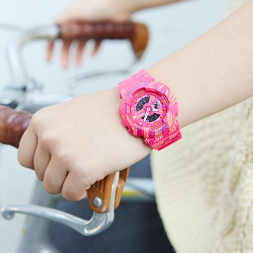 CASIO BABY-G นาฬิกาข้อมือ นาฬิกากันน้ำ นาฬิกาของแท้ ประกันศูนย์ CMG 1 ปี รุ่น BA-110TX-4A นาฬิกาสีชมพู