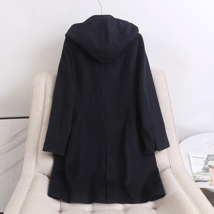 เสื้อโค้ท เสื้อกันหนาว โค้ทวูล แต่งฮู้ด แบรนด์ Stradivarius สำเนา สำเนา เทา/ดำ