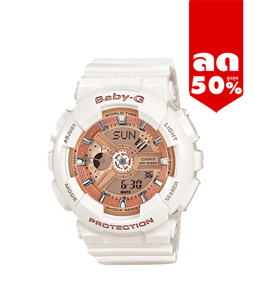 CASIO BABY-G นาฬิกาข้อมือ นาฬิกากันน้ำ นาฬิกาของแท้ ประกันศูนย์ CMG 1 ปี รุ่น BA-110-7A1 นาฬิกาสีขาว