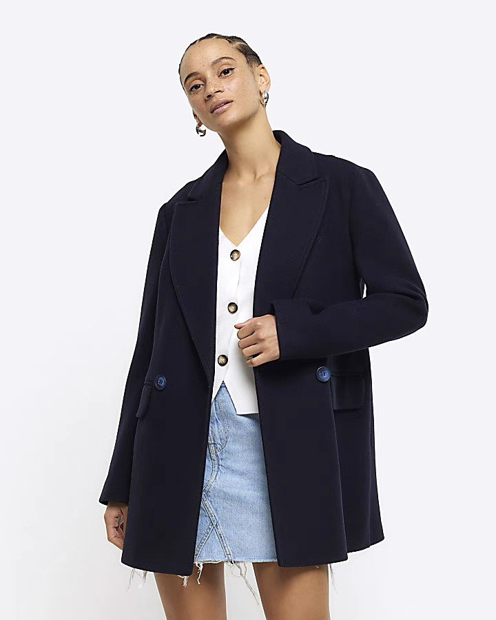 Love tree เสื้อโค้ทกันหนาว เสื้อกันหนาว overcoat โค้ทวูล สีcamel belt coat สีครีมเบจ แบรนด์ RIVER ISLAND Camel