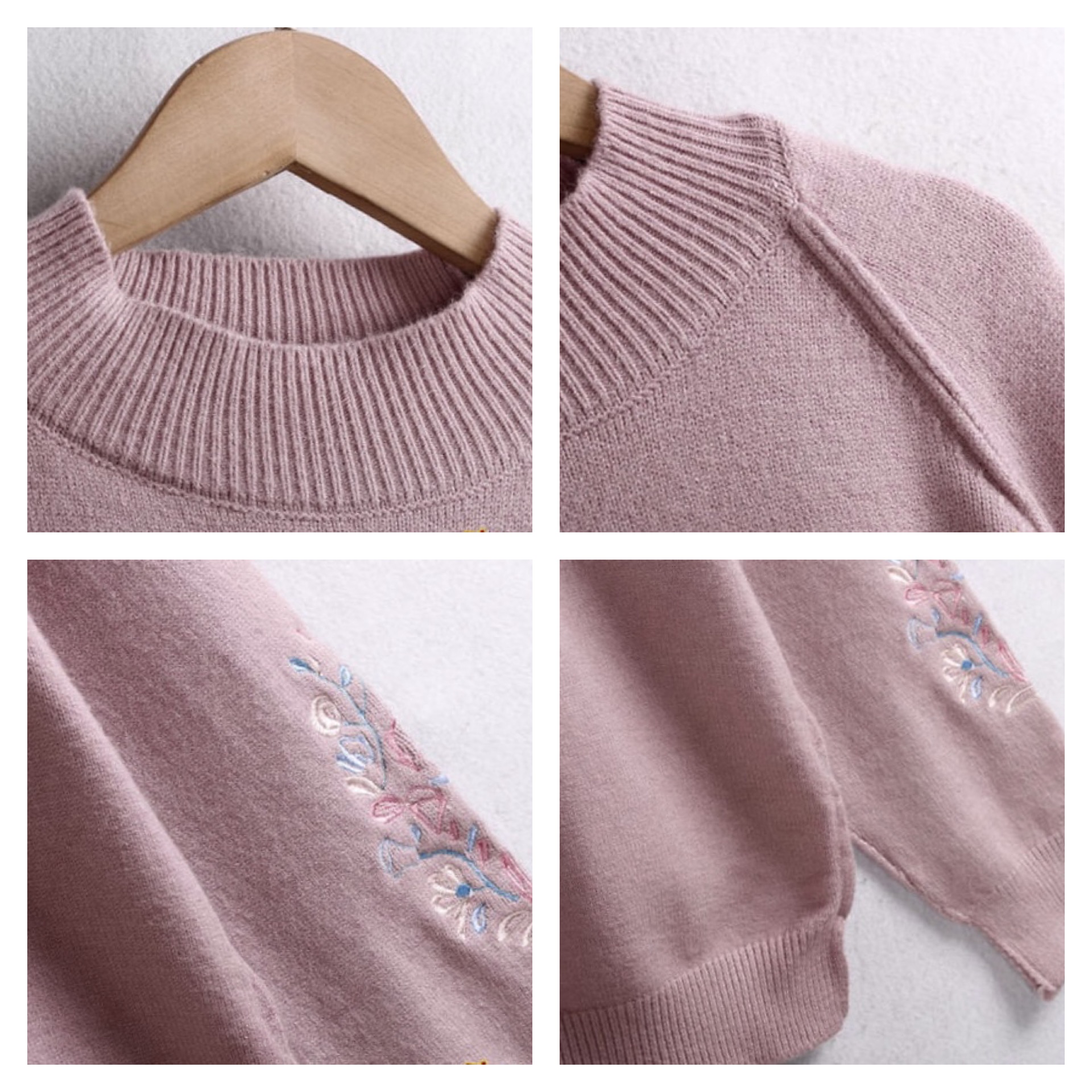 เสื้อหนาวไหมพรม ไหมพรมถัก เนื้อไหม นุ่ม สวย งานปักปลายแขน