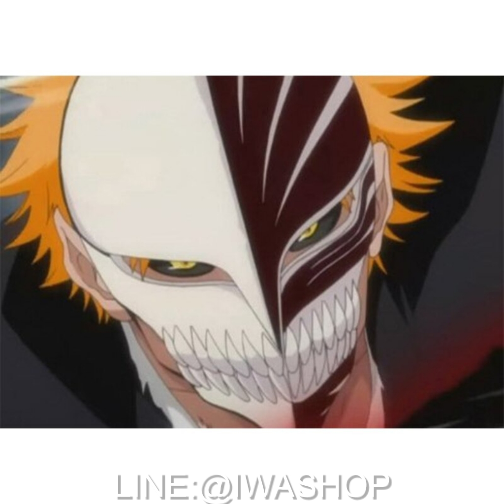 หน้ากากคอสเพลย์อนิเมะการ์ตูนญี่ปุ่น Hollow Ichigo เรื่อง Bleach หน้ากากแฟนซี ผู้ชาย หน้ากากแฟนซีเต็มหน้า หน้ากากปาร์ตี้ ฮาโลวีน หน้ากากคอสเพลย์