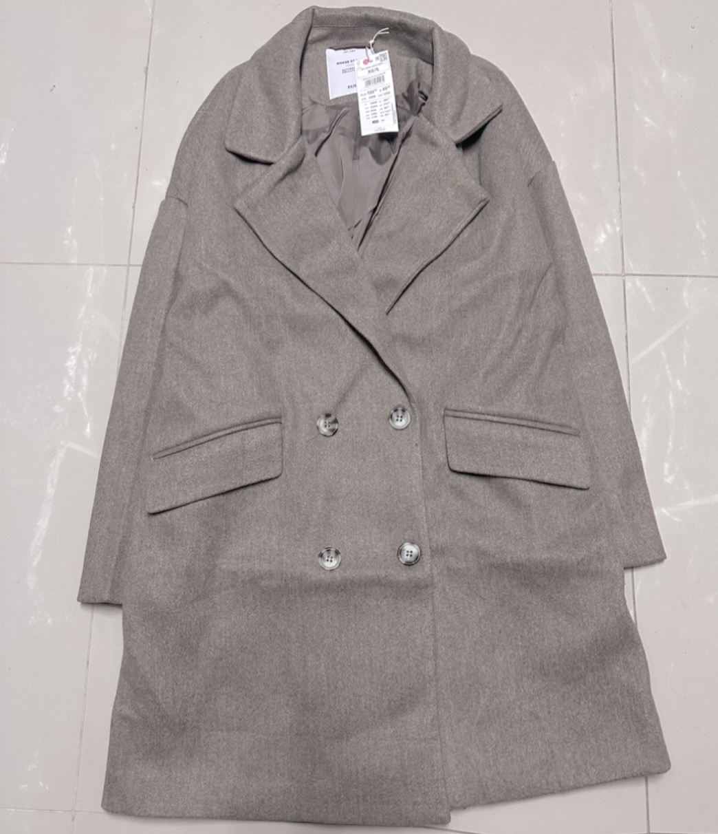 House brand เสื้อโค้ท เสื้อกันหนาว เนื้อผ้าสักหลาดวูล สีน้ำตาลอ่อน แบรนด์ HOUSE BRAND