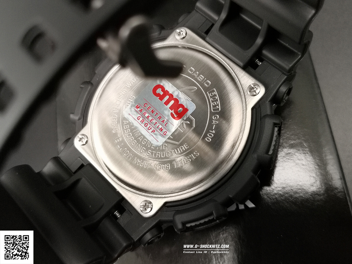 CASIO G-SHOCK นาฬิกาข้อมือ นาฬิกากันน้ำ นาฬิกาของแท้ ประกันศูนย์ CMG 1 ปี รุ่น GA-100-1A1 นาฬิกาสีดำ