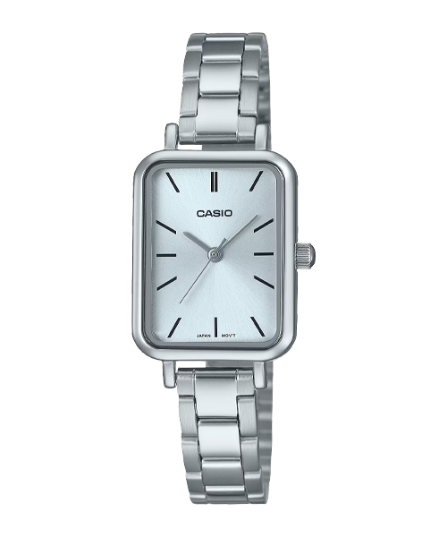 CASIO นาฬิกาคาสิโอ นาฬิกาข้อมือ นาฬิกากันน้ำ นาฬิกาของแท้ ประกันศูนย์ CMG 1 ปี รุ่น LTP-V009D-2E นาฬิกาสีเงิน