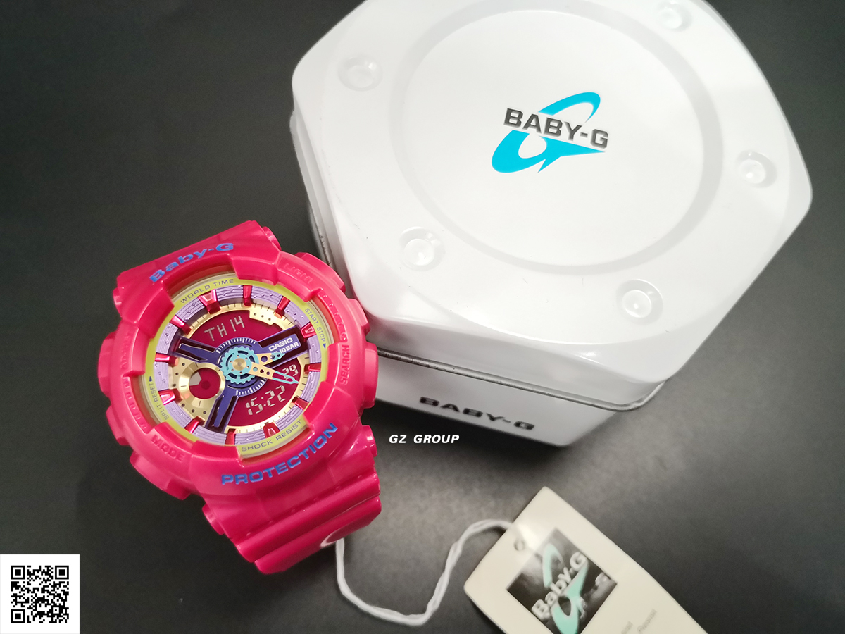 CASIO MID YEAR SALE BABY-G พร้อมส่ง นาฬิกาข้อมือ นาฬิกากันน้ำ นาฬิกาของแท้ ประกันศูนย์ CMG 1 ปี รุ่น BA-112-4A นาฬิกาสีชมพู