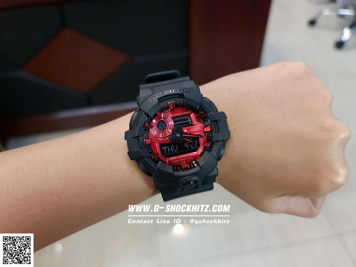 CASIO G-SHOCK นาฬิกาข้อมือ นาฬิกากันน้ำ นาฬิกาของแท้ ประกันศูนย์ CMG 1 ปี รุ่น GA-700AR-1A นาฬิกาสีดำ