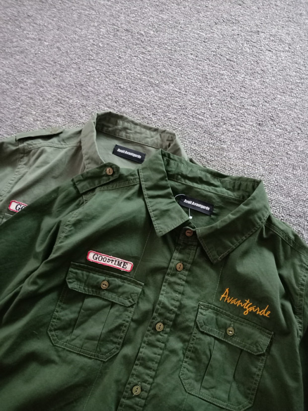 Avail Avantgarde เสื้อเขียวทหาร เสื้อนอก เสื้อเชิ้ตเขียวทหาร แนวทหาร แบรนด์ Avail Avantgarde(Japan)แพทเทินสวย เท่ห์มาก คะ เขียว