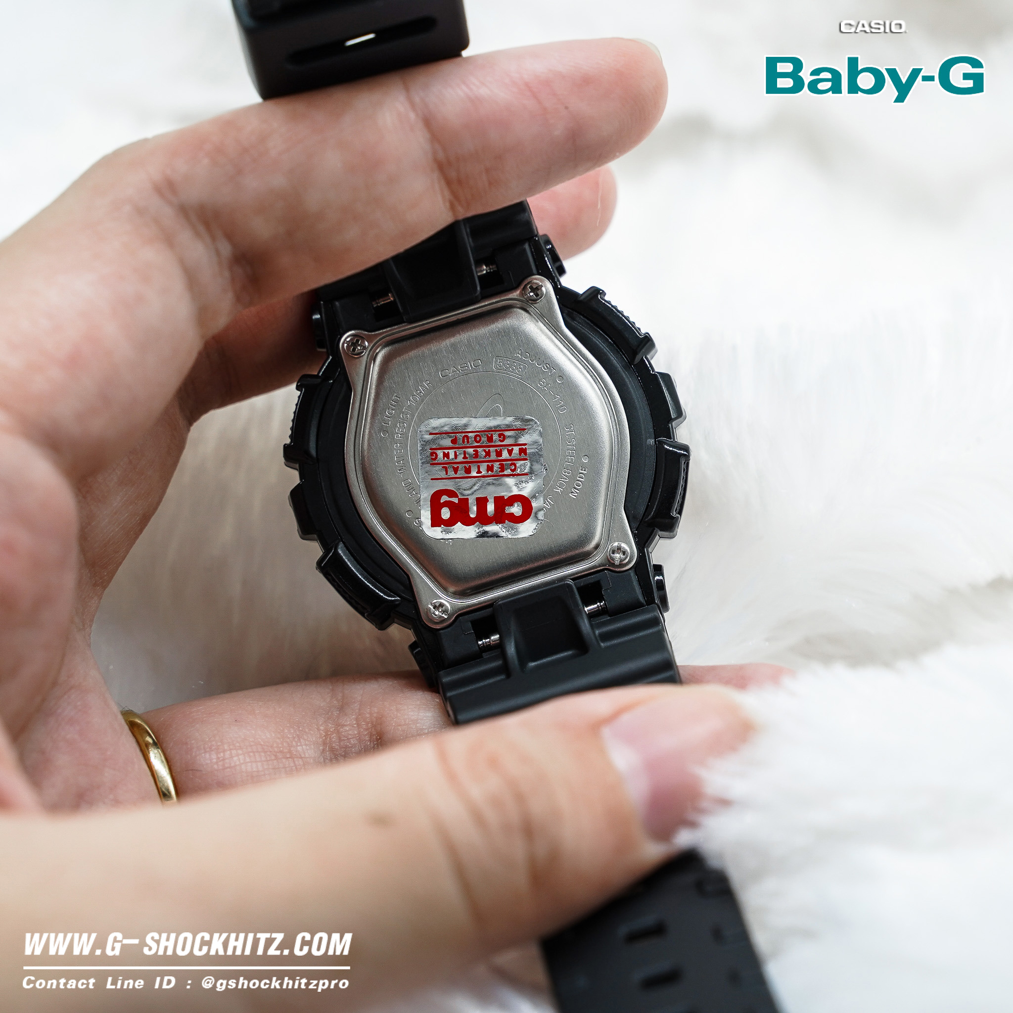 CASIO BABY-G นาฬิกาข้อมือ นาฬิกากันน้ำ นาฬิกาของแท้ ประกันศูนย์ CMG 1 ปี รุ่น BA-110-1A นาฬิกาสีดำ