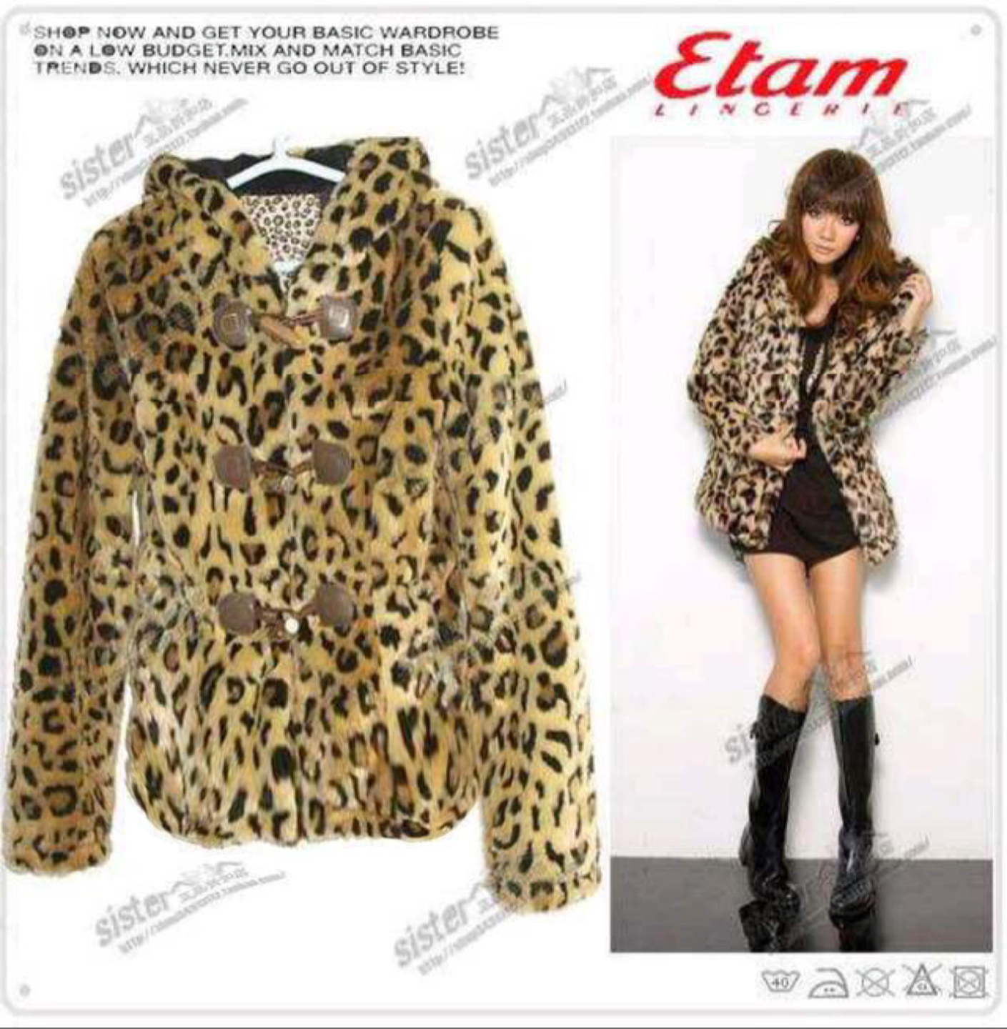 Etam เสื้อกันหนาว ฮูท เสื้อกันหนาวแต่งขน ลายเสือ แบรนด์เนมETAM แท้ งานสวย เนื้อขนนุ่ม หรู มากคะ size S/M ลายเสือ