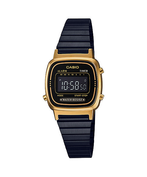 CASIO นาฬิกาคาสิโอ นาฬิกาข้อมือ นาฬิกากันน้ำ นาฬิกาของแท้ ประกันศูนย์ CMG 1 ปี รุ่น LA670WEGB-1B นาฬิกาสีดำ