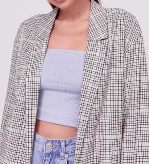 เสื้อโค้ท เบลเซอร์ โค้ทลายตาราง checked แบรนด์ STRADIVARIUS