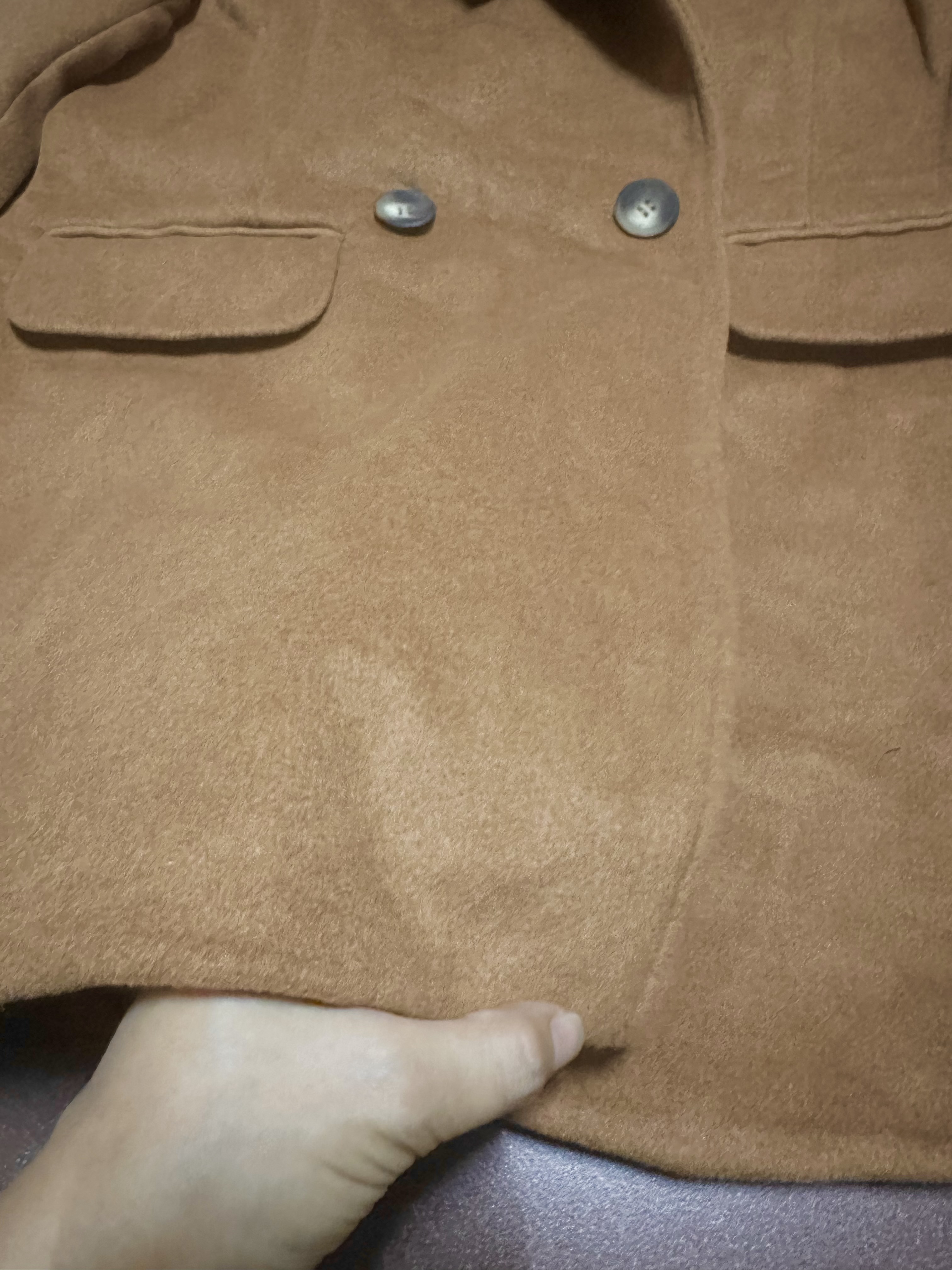 Love tree เสื้อโค้ทกันหนาว เสื้อกันหนาว overcoat โค้ทวูล สีcamel belt coat สีครีมเบจ แบรนด์ RIVER ISLAND Camel