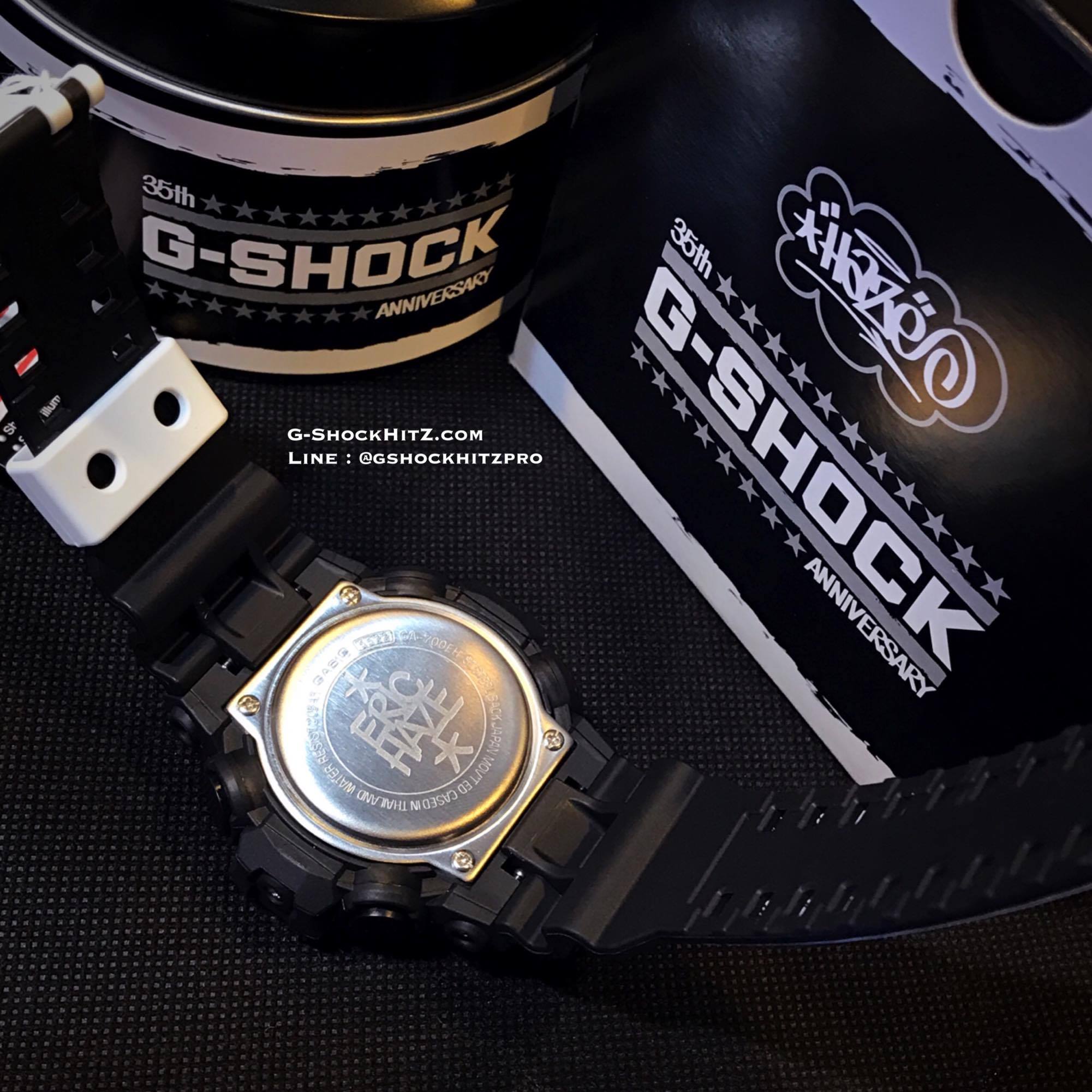 CASIO G-SHOCK นาฬิกาข้อมือ นาฬิกากันน้ำ นาฬิกาของแท้ ประกันศูนย์ CMG 1 ปี รุ่น GA-700EH-1A นาฬิกาสีดำ