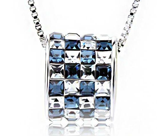 สร้อยคอผู้หญิง สร้อยคอ ของขวัญให้แฟน ห้อยจี้ ทรงกระบอก ติดคริสตัลแท้ Austrian Crystal สวยหรู ของขวัญให้แฟน ถูกใจแน่นอนค่ะ 539912