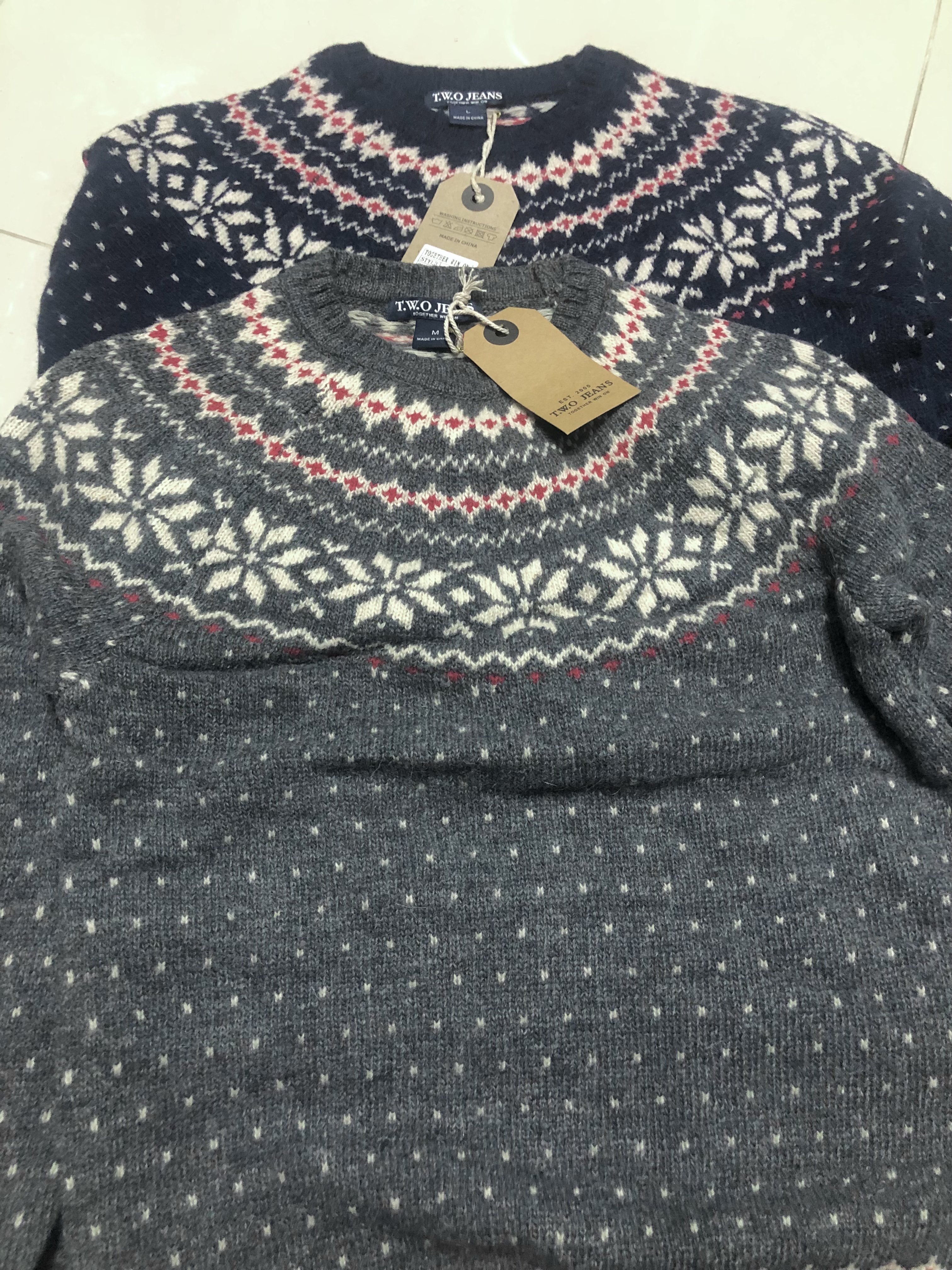 T.W.O Jeans เสื้อคลุมไหมพรม กันหนาวไหมพรม เนื้อไหม ผสมขนแกะ70% /Viscose30% แบรนด์ T.W.O Jeans
