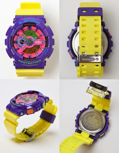 CASIO G-SHOCK นาฬิกาข้อมือ นาฬิกากันน้ำ นาฬิกาของแท้ ประกันศูนย์ CMG 1 ปี รุ่น GA-110HC-6A นาฬิกาสีม่วง