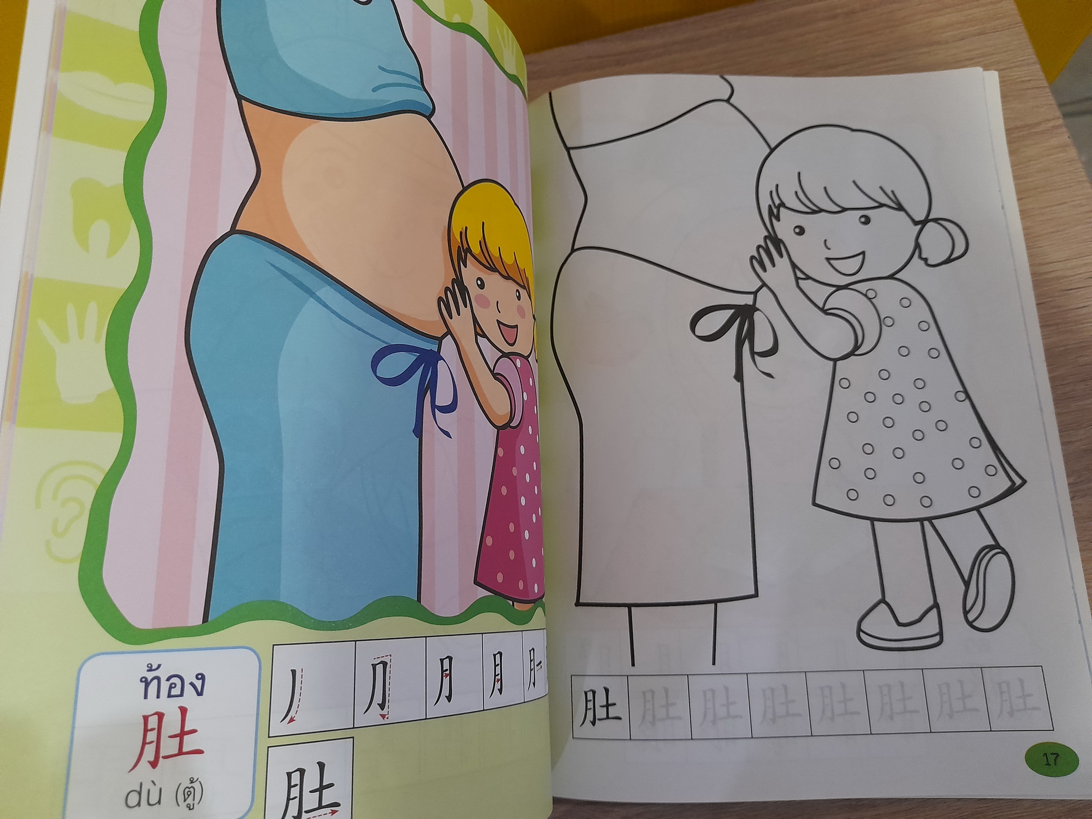 สนุกเขียน เรียนคัด หัดระบายสี กับอักษรจีน หมวดร่างกาย