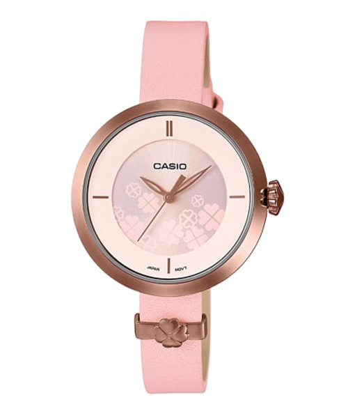 CASIO นาฬิกาคาสิโอ นาฬิกาข้อมือ นาฬิกากันน้ำ นาฬิกาของแท้ ประกันศูนย์ CMG 1 ปี รุ่น LTP-E154RL-4A นาฬิกาสีชมพู