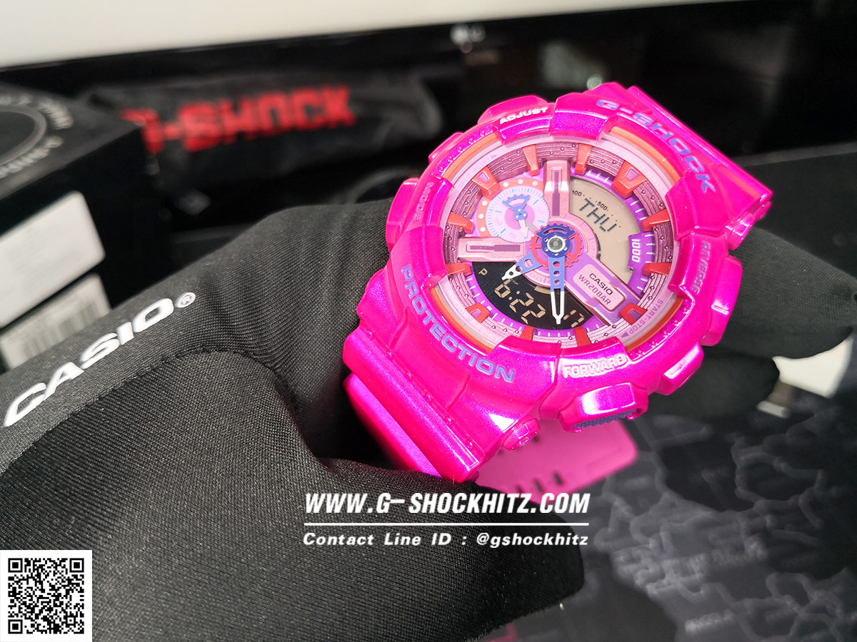 CASIO G-SHOCK นาฬิกาข้อมือ นาฬิกากันน้ำ นาฬิกาของแท้ ประกันศูนย์ CMG 1 ปี รุ่น GA-110MC-4A นาฬิกาสีชมพู