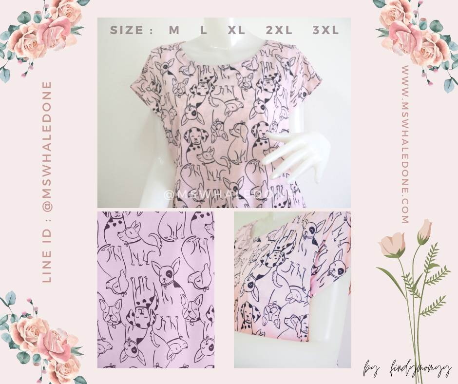 ชุดให้นม+คลุมท้องได้ มีถึง3XL ถูกใจคุณแม่บิ๊กไซส์ เก็บทรงสวย ยาวคลุมเข่า มีให้เลือก4สีลาย