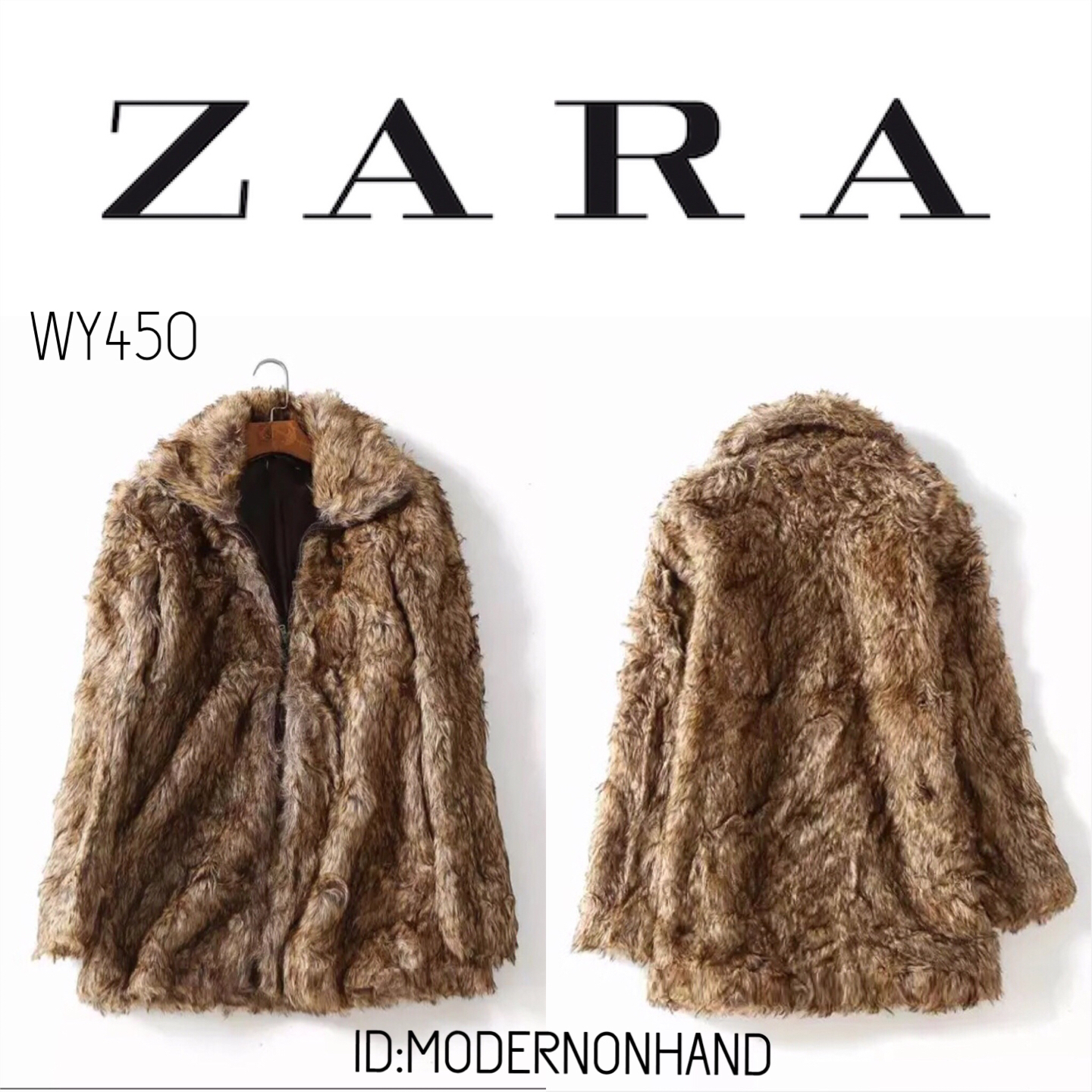 Zara เสื้อโค้ทเฟอร์ โค้ทขนสัตว์ แบรนด์เนม ZARA สีน้ำตาล ขนนุ่ม งานสวย พรีเมี่ยมมากเลยคะ งานช็อปแท้100% คะ SIe S/M/L น้ำตาล