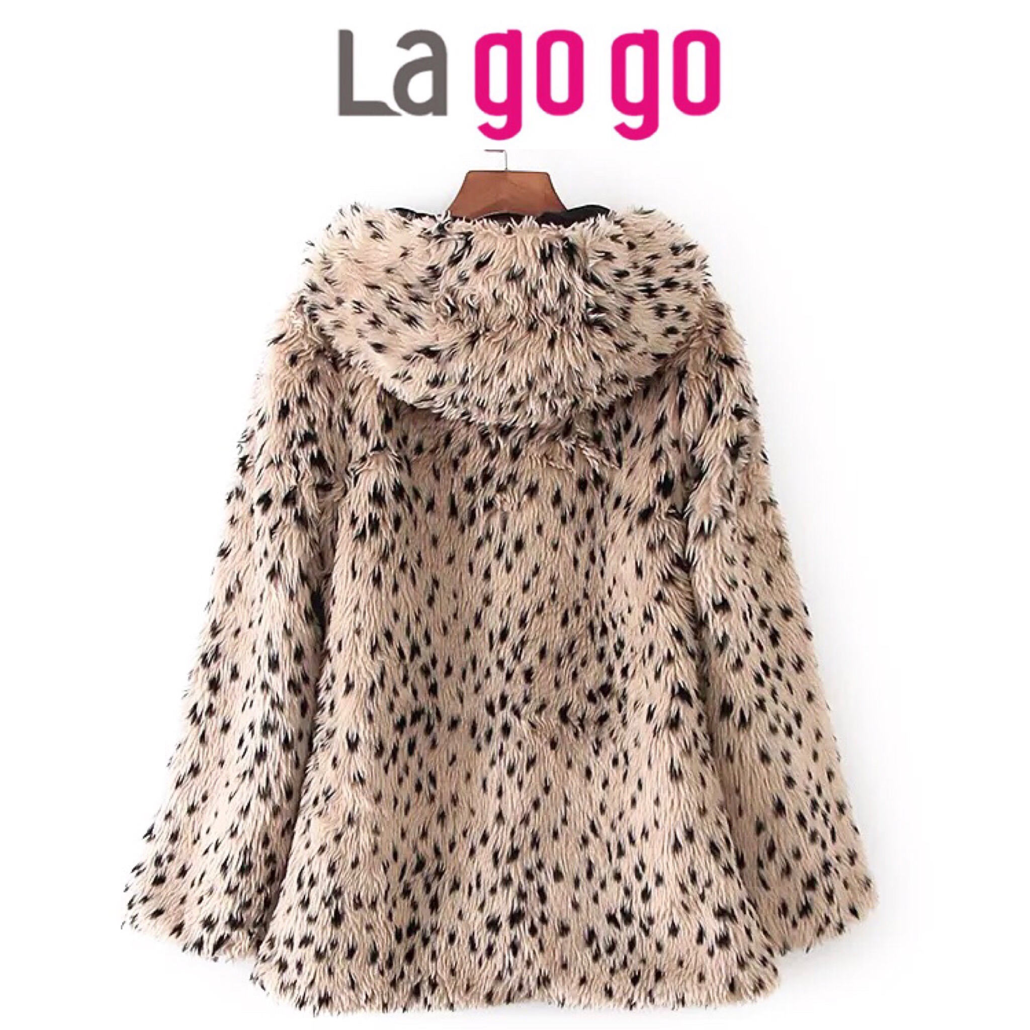 Lagogo เสื้อกันหนาว เสื้อโค้ท แต่งขน ลายเสือ เสื้อขน เสื้อคลุม แบรนด์เนม La Go Go แท้100%สวยหรู ลายเสือ