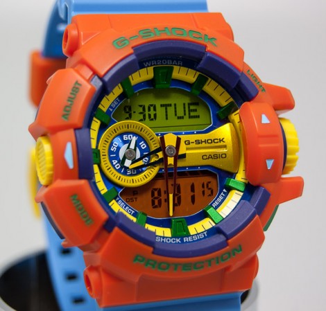 CASIO MID YEAR SALE G-SHOCK พร้อมส่ง นาฬิกาข้อมือ นาฬิกากันน้ำ นาฬิกาของแท้ ประกันศูนย์ CMG 1 ปี รุ่น GA-400-4A นาฬิกาสีส้ม