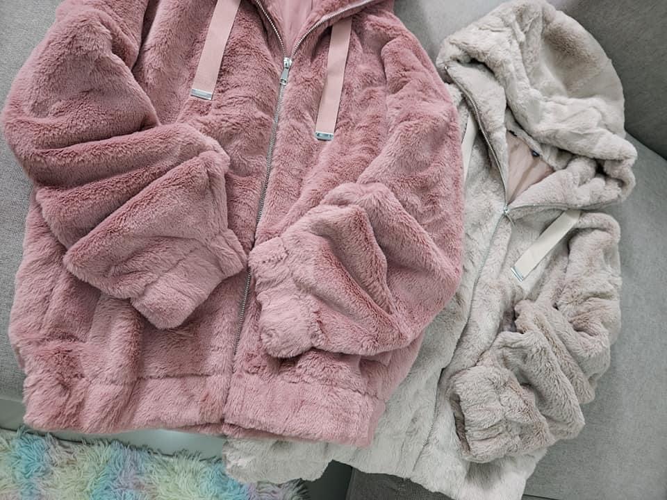 Zara เสื้อเฟอร์กันหนาว หมวกฮู้ด เสื้อขน แบรนด์zara สำเนา ครีม