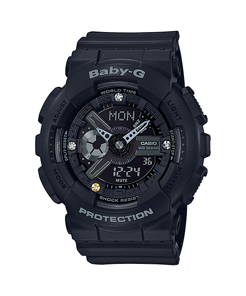 CASIO BABY-G นาฬิกาข้อมือ นาฬิกากันน้ำ นาฬิกาของแท้ ประกันศูนย์ CMG 1 ปี รุ่น BA-135DD-1A นาฬิกาสีดำ