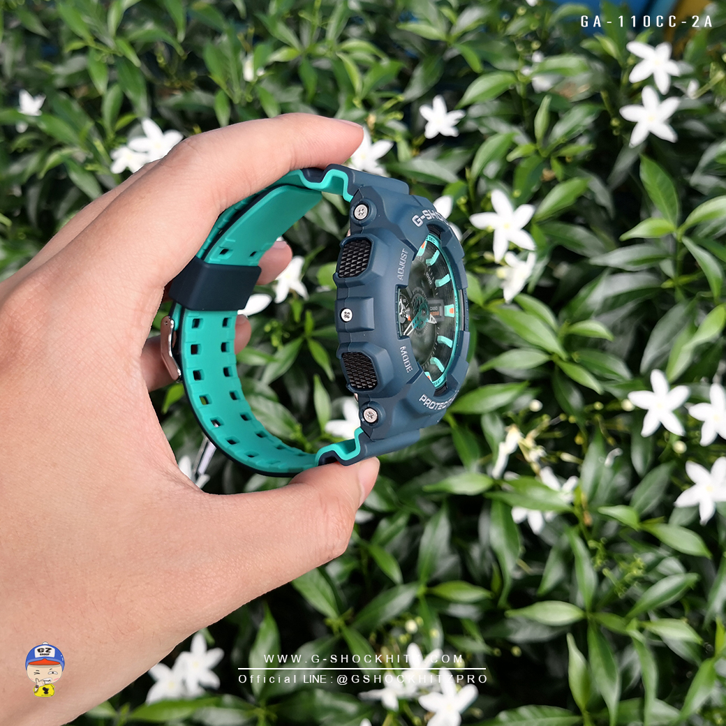 CASIO G-SHOCK นาฬิกาข้อมือ นาฬิกากันน้ำ นาฬิกาของแท้ ประกันศูนย์ CMG 1 ปี รุ่น GA-110CC-2A นาฬิกาสีเขียว