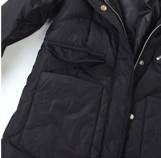 เสื้อกันหนาว โค้ทขนเป็ด เสื้อฮู้ดเฟอร์ บุขนเป็ด สีดำ (padded puffer coat สำเนา สำเนา ดำ