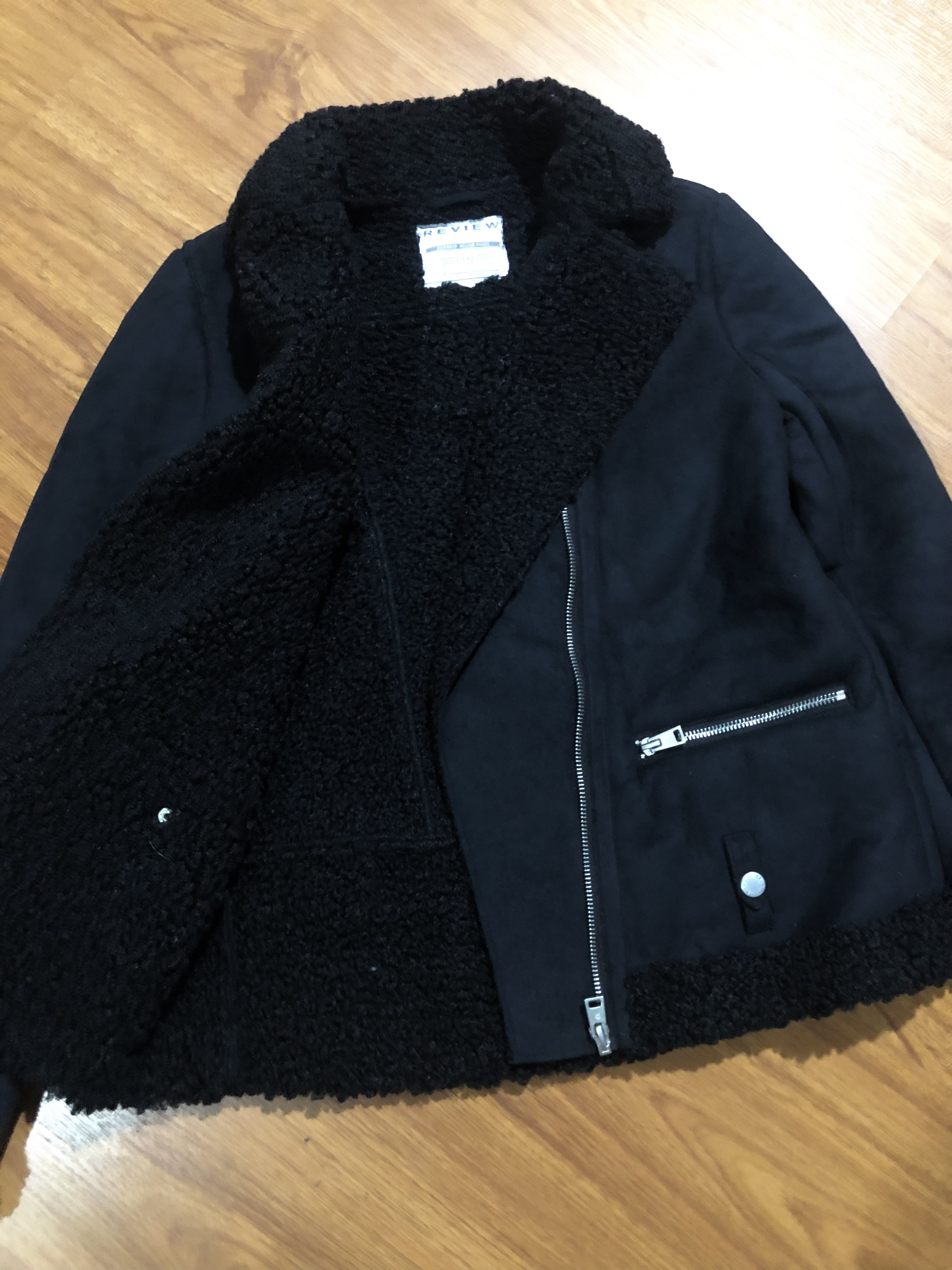 เสื้อโค้ท กันหนาว Pea coat หนังกลับ สีดำ REVIEW ดำ