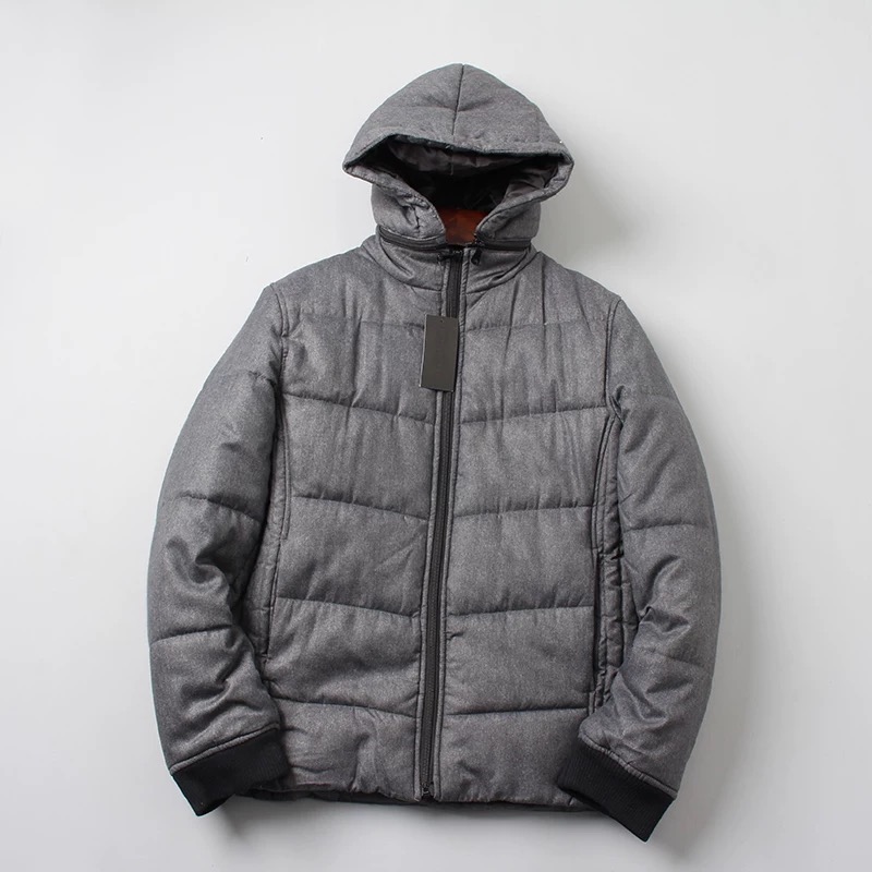 เสื้อกันหนาว ติดฮูท เสื้อบอมเบอร์ บุนวมอุ่น แบรนด์ญี่ปุ่น Lightweight Puffer Jacket สำเนา เทา