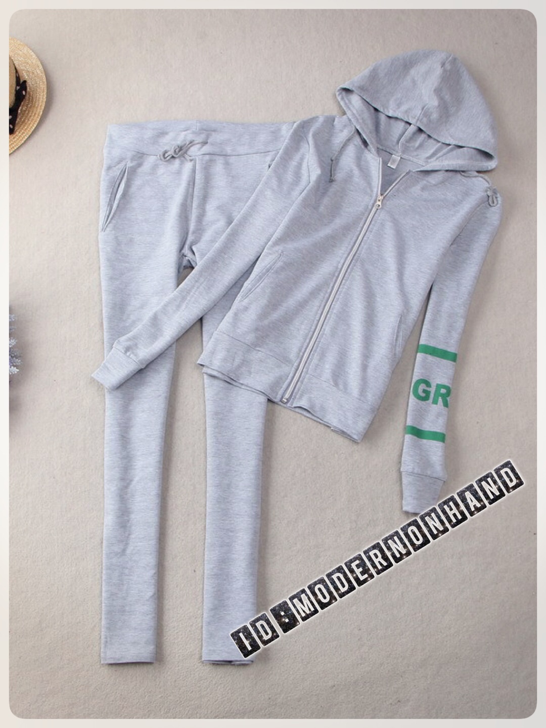 ชุดวอร์ม ชุดกางเกง กีฬา สีเทา Size M
