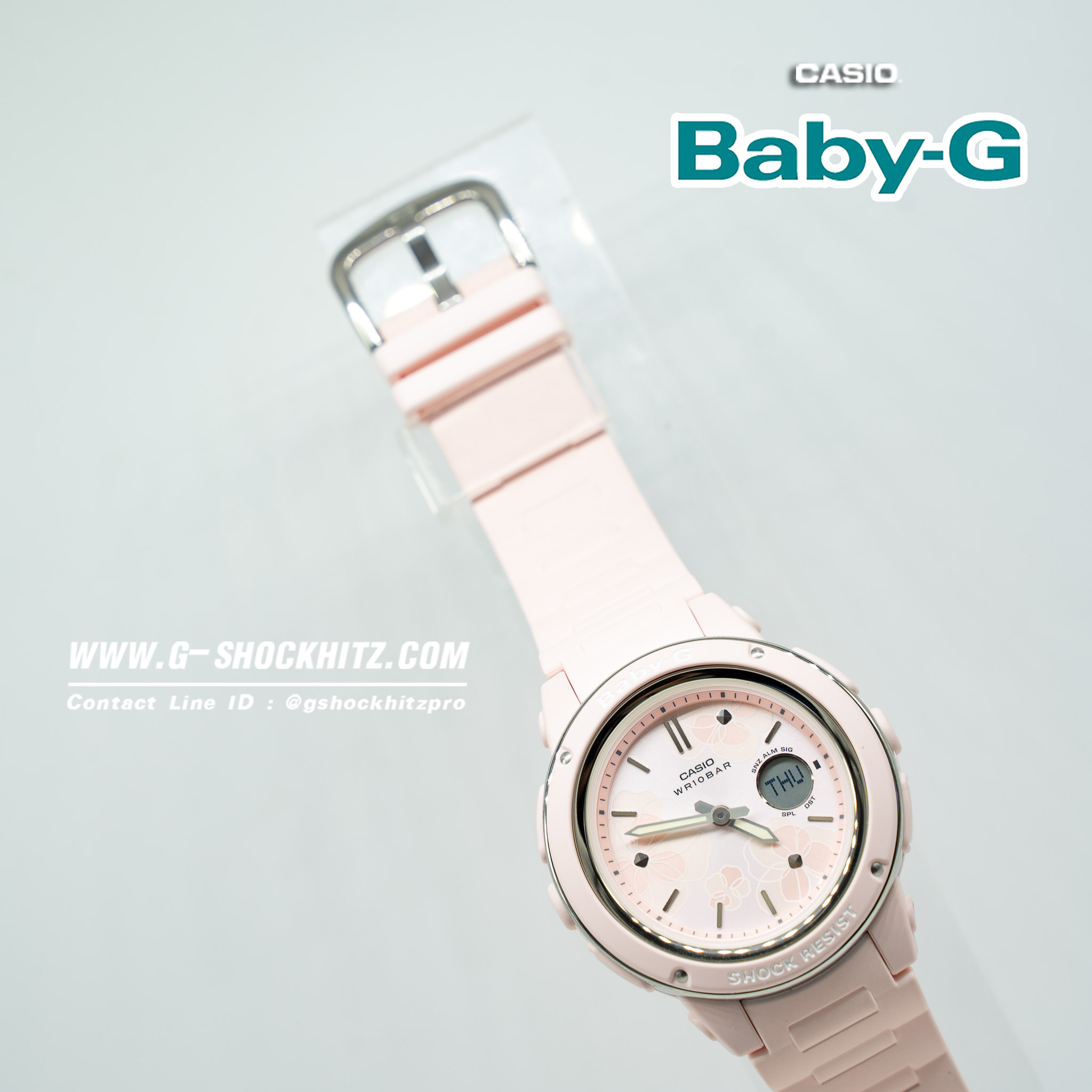CASIO BABY-G นาฬิกาข้อมือ นาฬิกากันน้ำ นาฬิกาของแท้ ประกันศูนย์ CMG 1 ปี รุ่น BGA-150FL-4A นาฬิกาสีชมพู