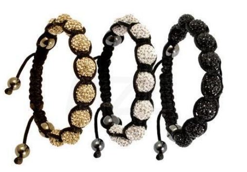 สร้อยข้อมือ เชือกถัก ติด คริสตัล ลูกกลม Shamballa สร้อยสุดฮิต จากเกาหลี คริสตัล สีทอง สีเงิน และ สีดำ สุดหรู 499857