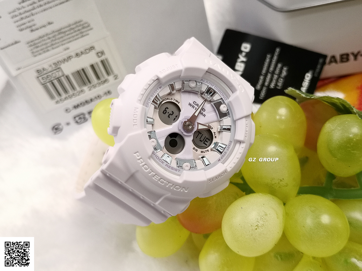 CASIO BABY-G นาฬิกาข้อมือ นาฬิกากันน้ำ นาฬิกาของแท้ ประกันศูนย์ CMG 1 ปี รุ่น BA-130WP-6A นาฬิกาสีม่วง