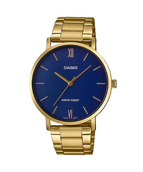 CASIO นาฬิกาคาสิโอ นาฬิกาข้อมือ นาฬิกากันน้ำ นาฬิกาของแท้ ประกันศูนย์ CMG 1 ปี รุ่น MTP-VT01G-2B นาฬิกาสีทอง