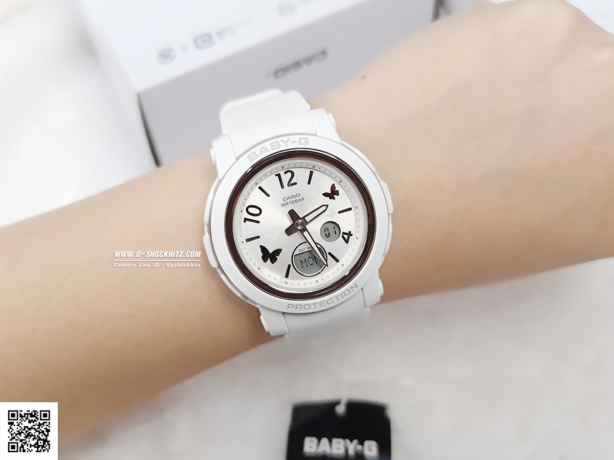 CASIO BABY-G นาฬิกาข้อมือ นาฬิกากันน้ำ นาฬิกาของแท้ ประกันศูนย์ CMG 1 ปี รุ่น BGA-290BD-7A นาฬิกาสีขาว