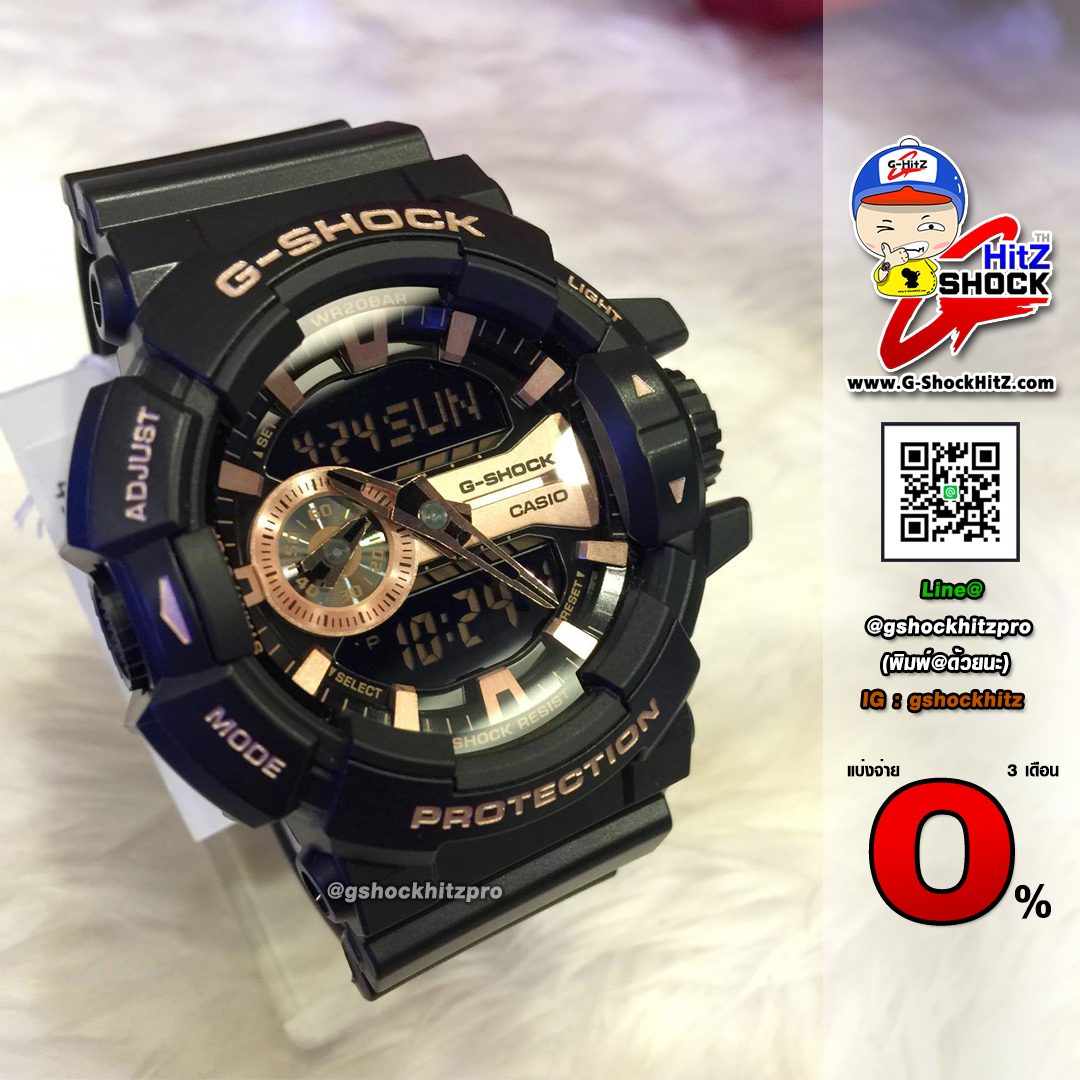 CASIO G-SHOCK นาฬิกาข้อมือ นาฬิกากันน้ำ นาฬิกาของแท้ ประกันศูนย์ CMG 1 ปี รุ่น GA-400GB-1A4 นาฬิกาสีดำ