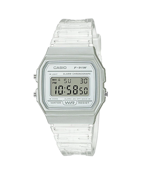 CASIO นาฬิกาคาสิโอ นาฬิกาข้อมือ นาฬิกากันน้ำ นาฬิกาของแท้ ประกันศูนย์ CMG 1 ปี รุ่น F-91WS-7 นาฬิกาสีขาว